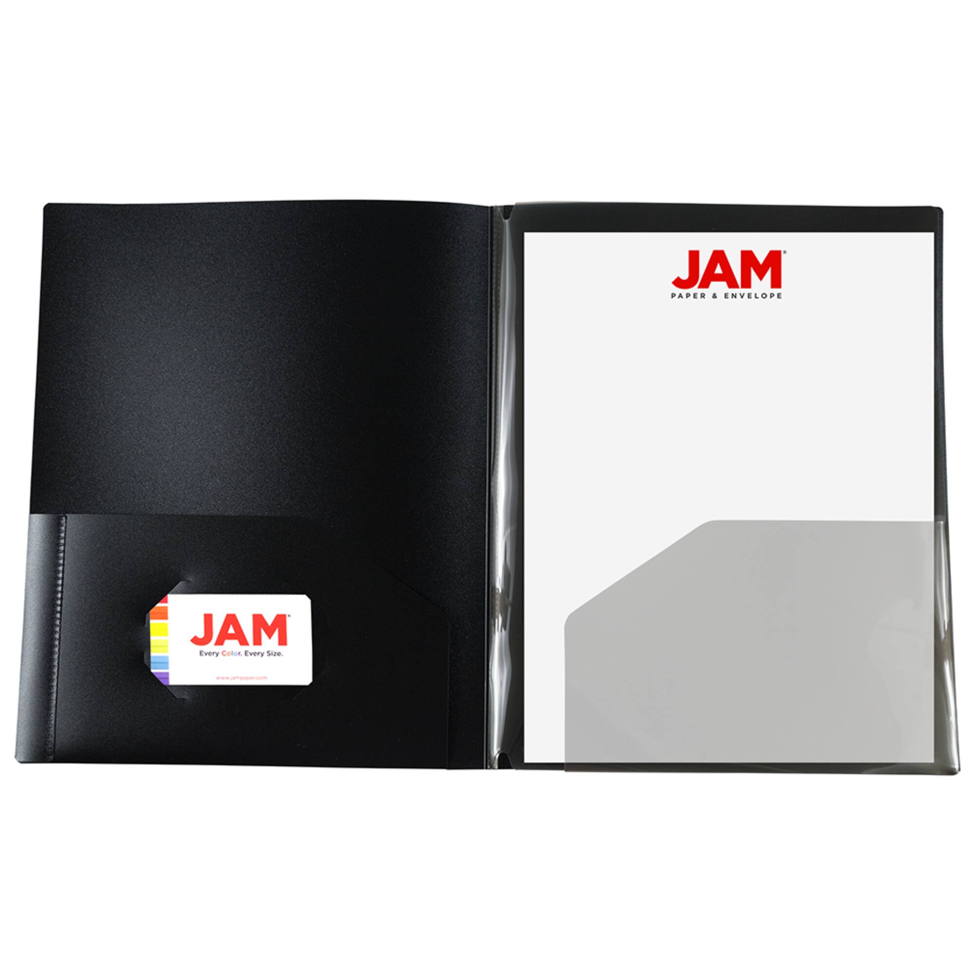 JAM Paper Heavy Duty Plastic 4-Pocket Folder